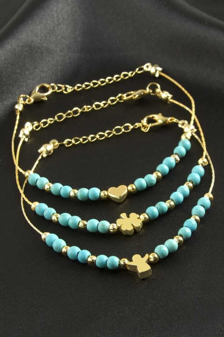 Karışık Turkuaz Boncuk Bileklik