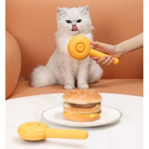 Hamburger Şekilli Otomatik Temizlenen Evcil Hayvan Tarağı