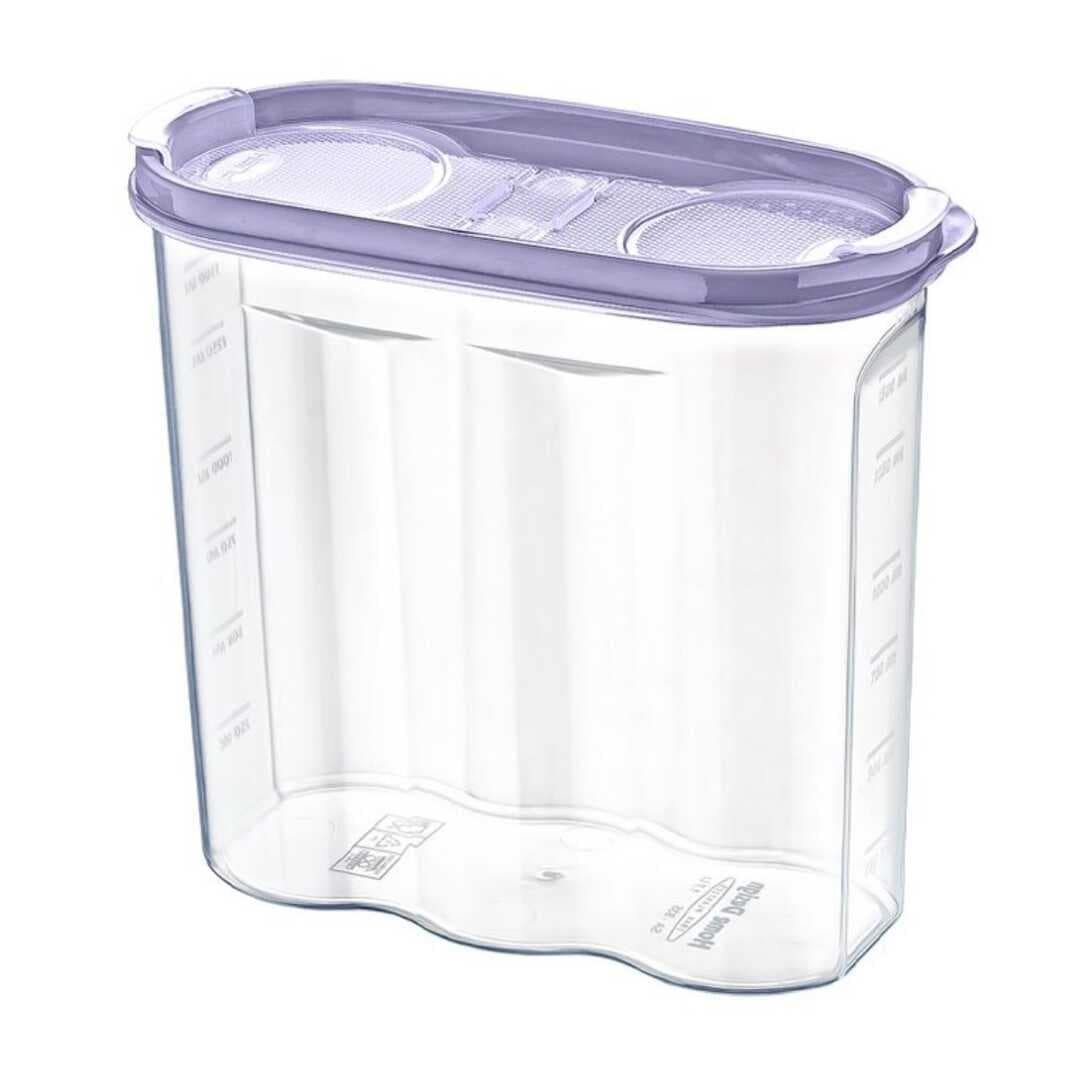 2 Kapaklı Ölçekli Erzak Kuru Gıda Saklama Kutusu Kabı - 1,7 Litre - SA935 (5430)