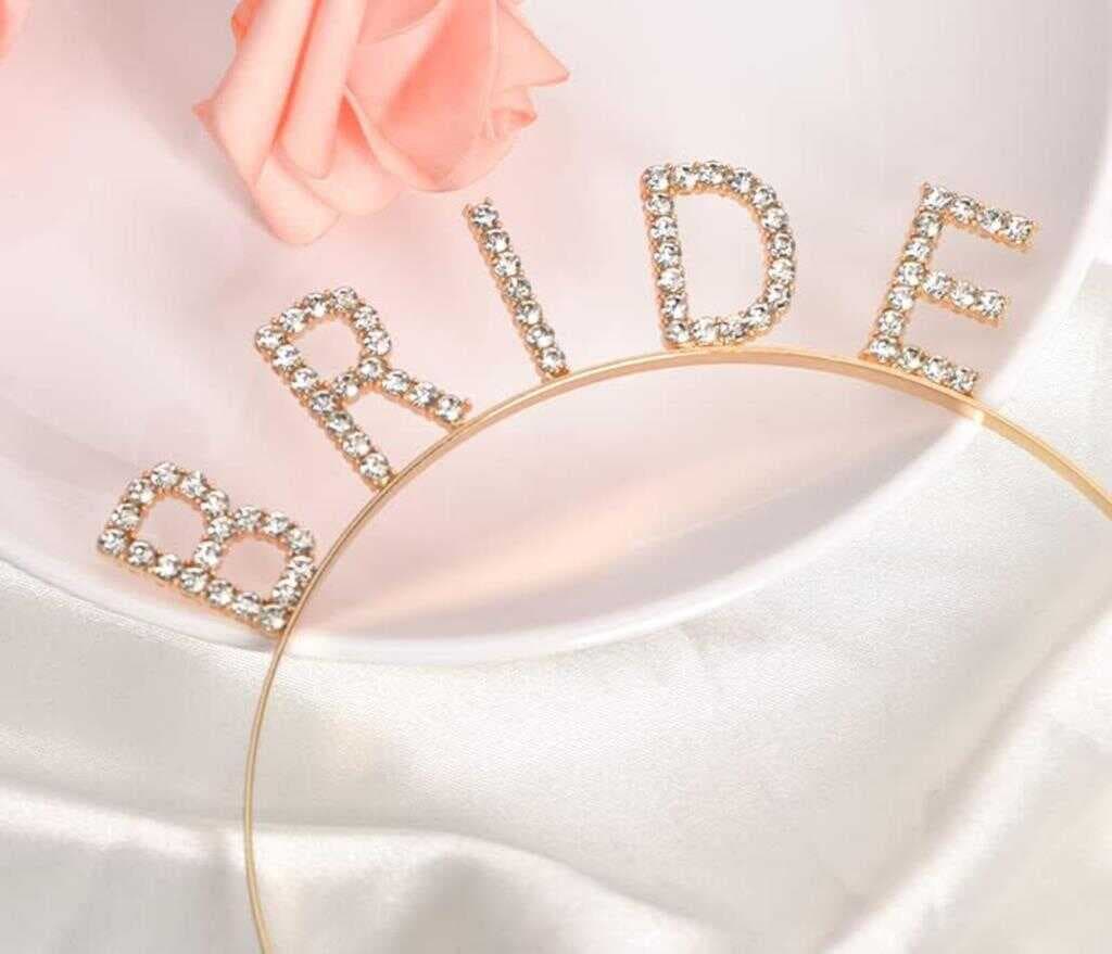 Nessiworld   Altın Gold Renk Bekarlığa Veda Kristal Taş Bride Tacı İthal 16x10 cm