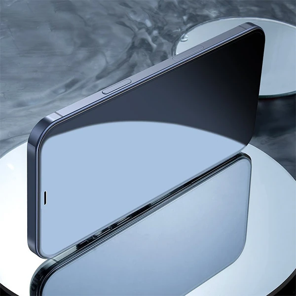 Baseus İPhone 12-12 Pro 0.3MM Full Anti Blue Light Tempered Cam Ekran Koruyucu 2Adet Set-(5775)