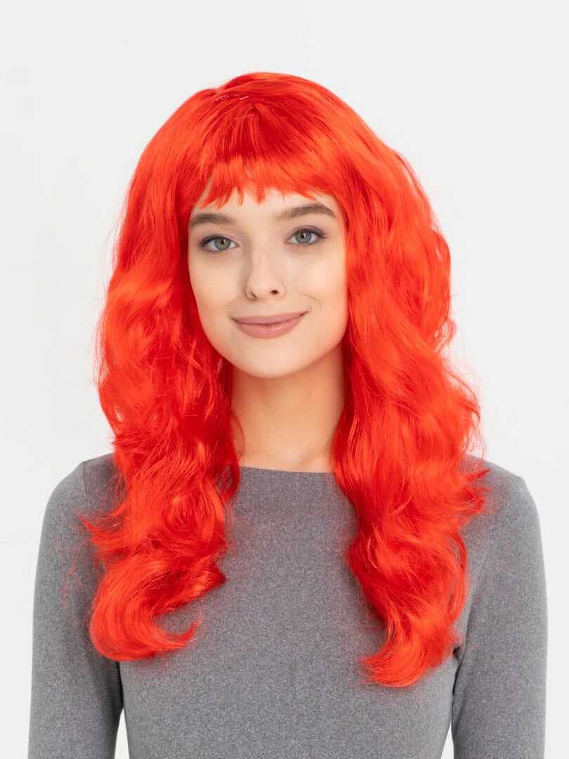 Nessiworld Kırmızı Renk Uzun Dalgalı Parti Peruğu