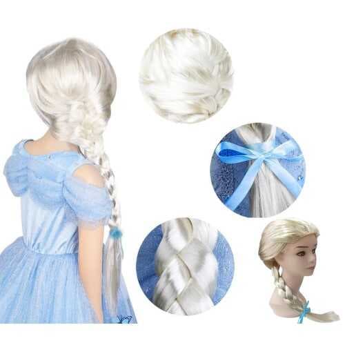 Platin Altın Dore Renk Karlar Ülkesi Elsa Frozen Peruğu Çocuk Boy