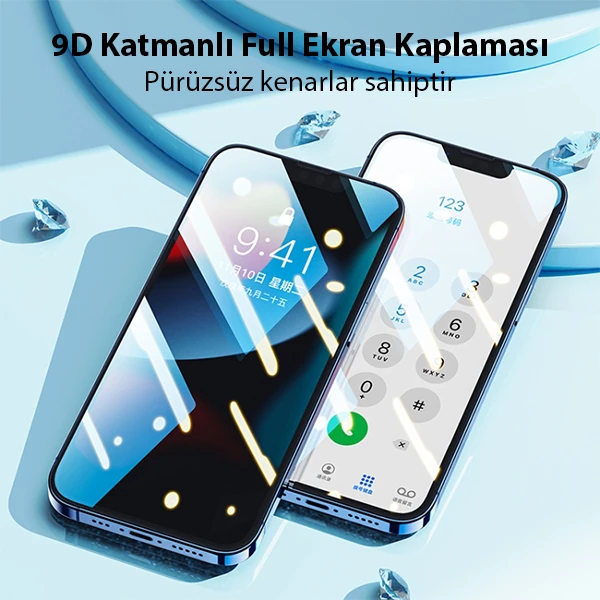 Ally iPhone 14 Pro Max 6.7 Full Glue-Tempered Cam Ekran Koruyucu-(5775)