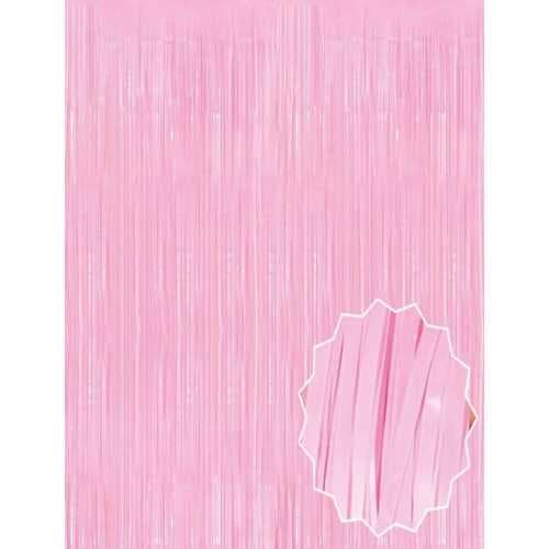 Soft Pembe Püsküllü Kapı Perdesi - Parti, Baby Shower, Cinsiyet Partisi 1x2 m