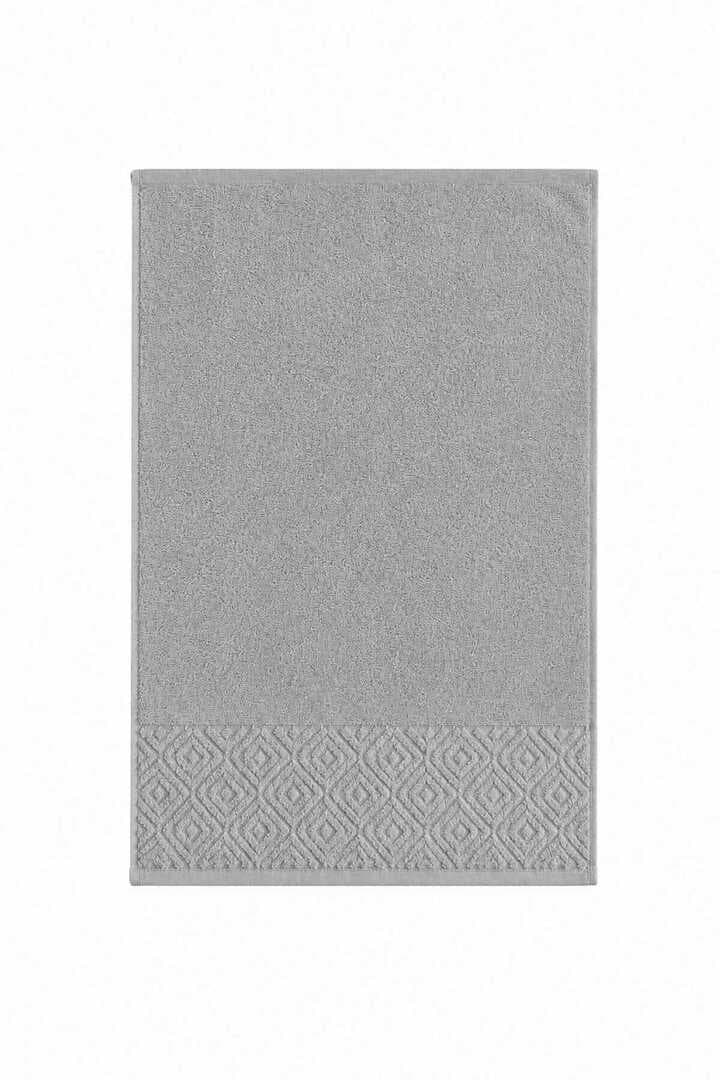 El Yüz Havlusu 50x90 cm %100 Pamuk Kısmi Kadife  Quadro Gri