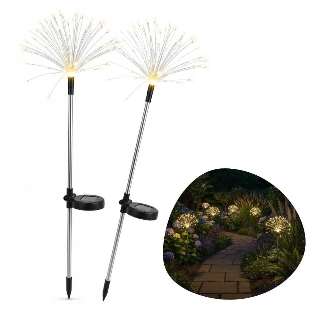 2 Adet Saçak Model Solar Bahçe Lambası – Güneş Enerjili LED Dış Mekan Aydınlatma, Otomatik Sensörlü Dekoratif Işık (5430)