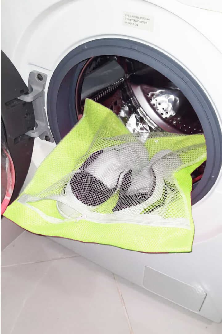 Sarı- Fermuarlı - Hassas Çamaşır Terlik  Ayakkabı Yıkama Filesi Büyük Boy (477477)