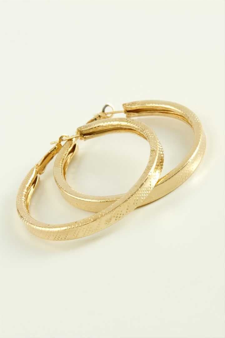 Kare Noktalı Halka Küpe 4,5 cm