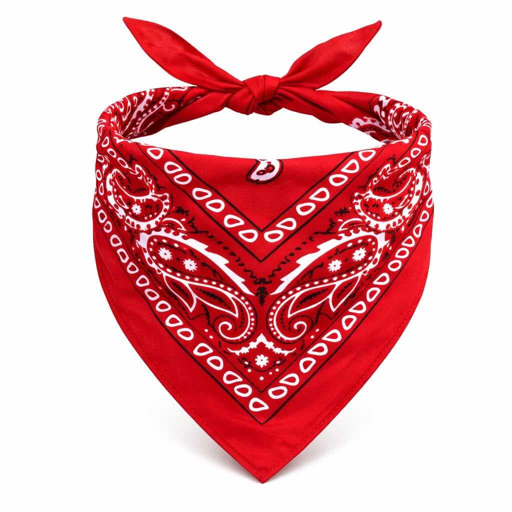 Kırmızı Kovboy Fuları Çocuk Bandana Western Desenli Boyun Fuları (5430)