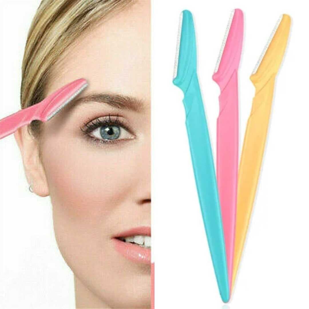 3’lü Kadın Kaş Usturası Seti – Hassas Ciltler İçin Güvenli Yüz Tüy Temizleme Bıçağı (5430)