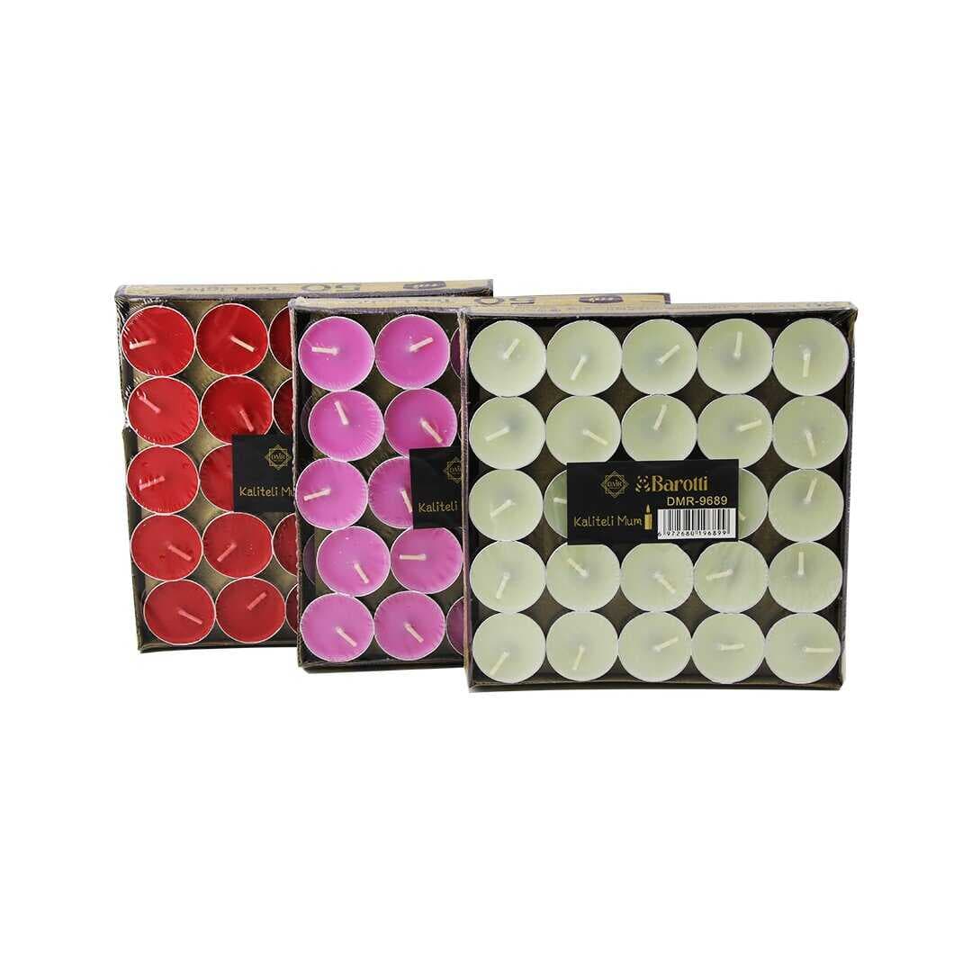50PCS RENKLİ YUVARLAK TEA LİGHT MUM (5430)