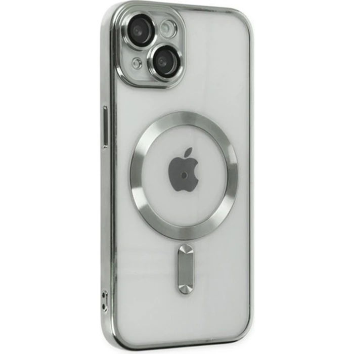 ALLY iPhone 14 6.1inç Renkli Kenar Lazer Çerçeveli Magsafe Uyumlu Silikon Kılıf-(5775)