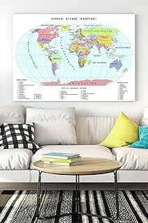 (15887) Düya Haritası Eğitim Kavas Tablo 50 x 70