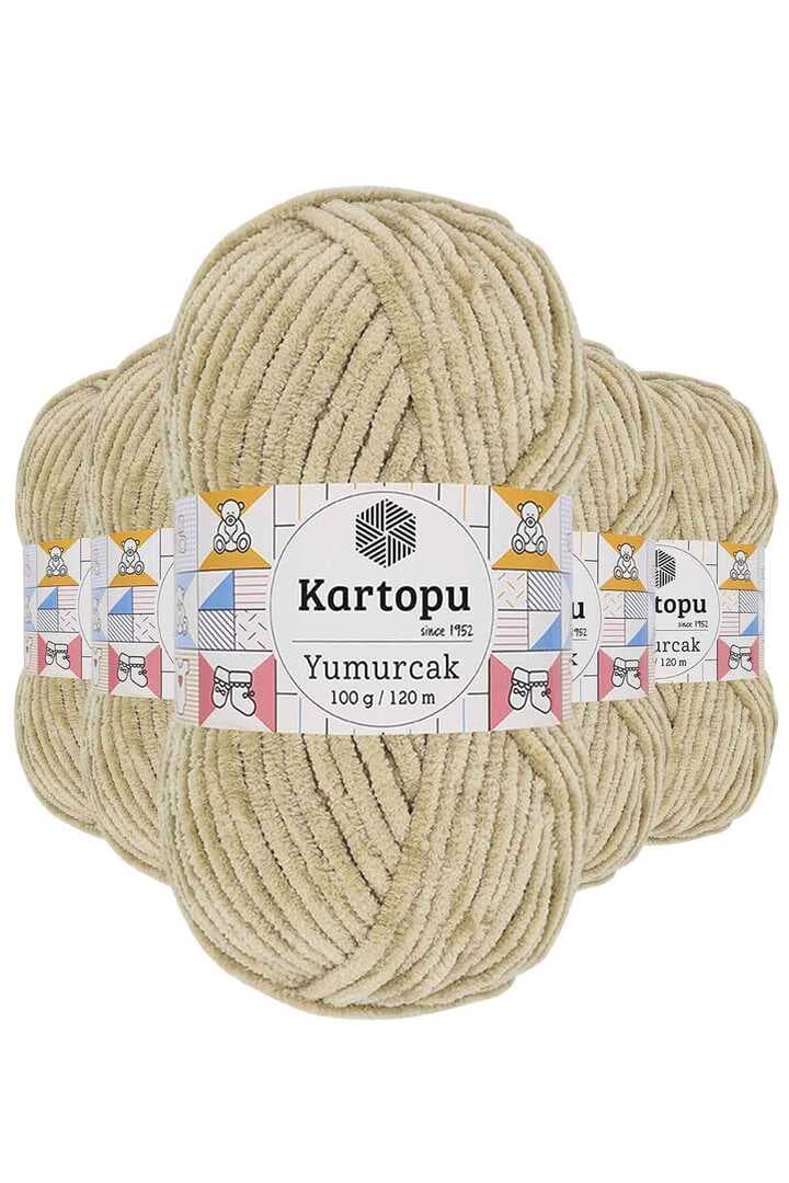 5 Adet Yumurcak Kadife El Örgü İpi Bej K856