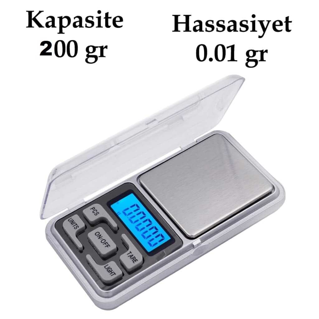Dijital Hassas Elektronik Kuyumcu Cep Terazisi Tartı 200 gr /  0.01 gr (5430)
