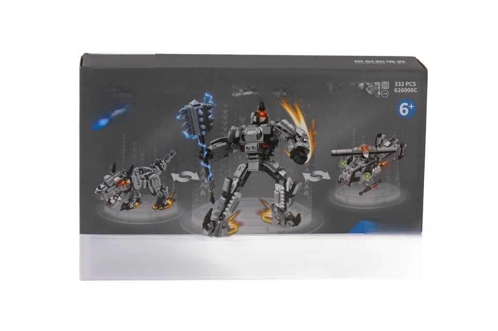 P626006-KARMA DÖNÜŞEN ROBOTLAR BLOCK OYUNCAK-KIRMIZI