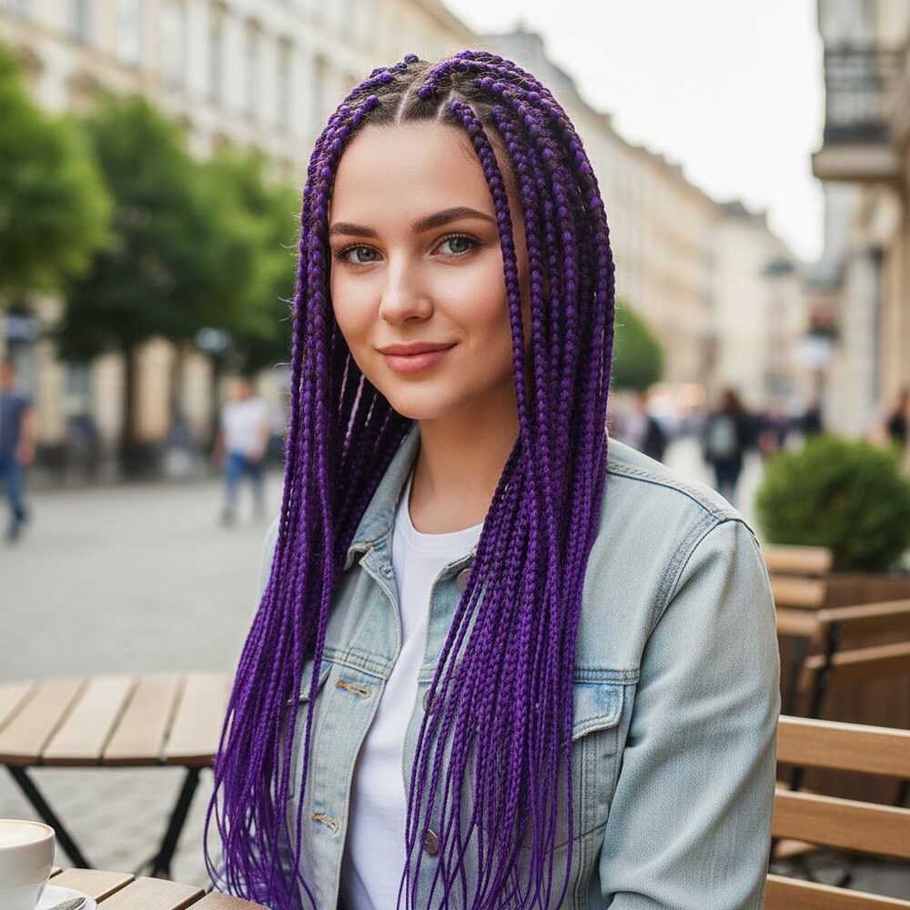 Afrika Örgüsü Ve Rasta İçin Sentetik Saç / Mor