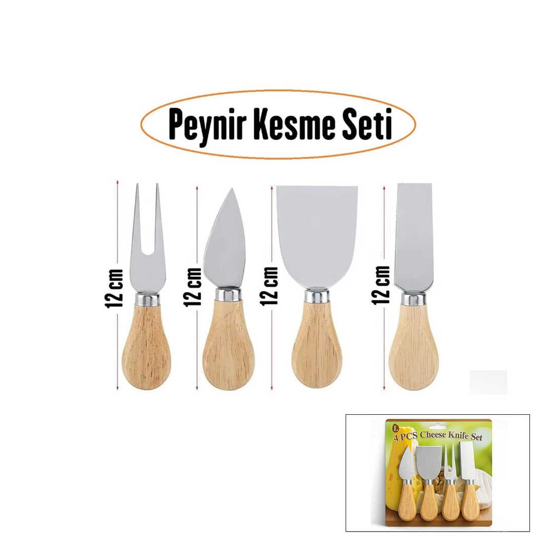CHEESE KNİFE SET 4PCS PEYNİR BIÇAK SETİ AHŞAP BAMBU SAPLI (5430)