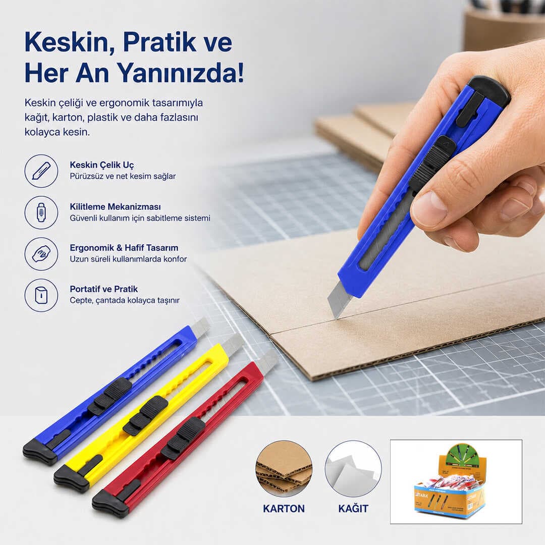 60 ADET KÜÇÜK PLASTİK FALÇATA MAKET BIÇAK (5430)