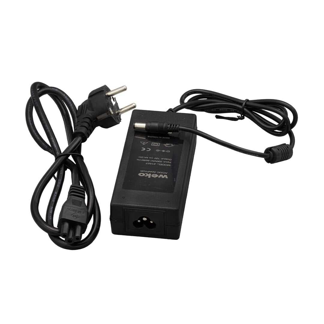 12 VOLT - 5 AMPER 5.5*2.5 UÇLU YERLİ ÜRETİM PLASTİK KASA MASAÜSTÜ ADAPTÖR (4767)