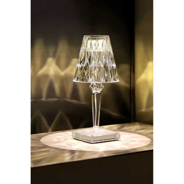 Kristal Abajur LED Kumandalı Ve Dokunmatik Masa Lambası