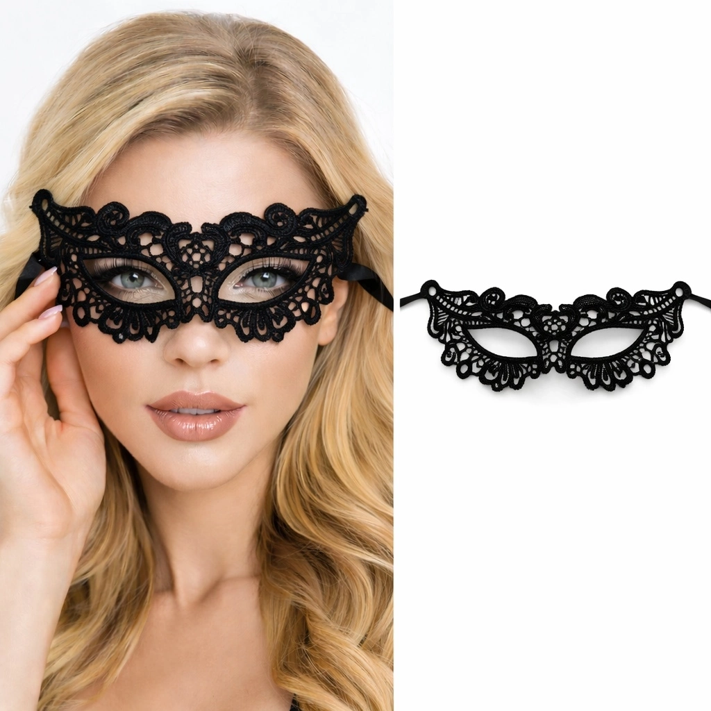 Siyah Dantel Venedik Maskesi Kadın – Zarif Parti  Balo Maskesi 8 No