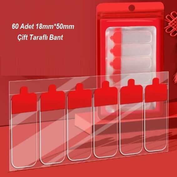 60 Parça Kolay Açılır Güçlü Çift Taraflı Bant 18mm*50mm