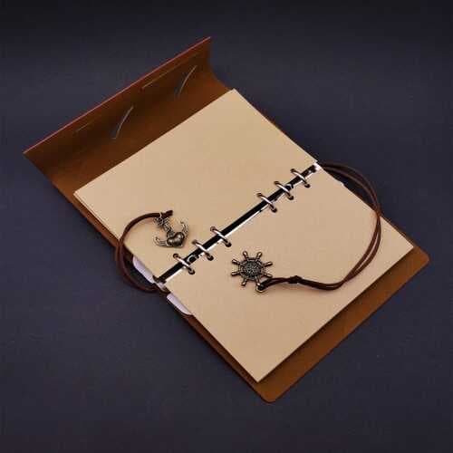 Deri Defter ve Tüylü Mürekkepli Kalem Seti