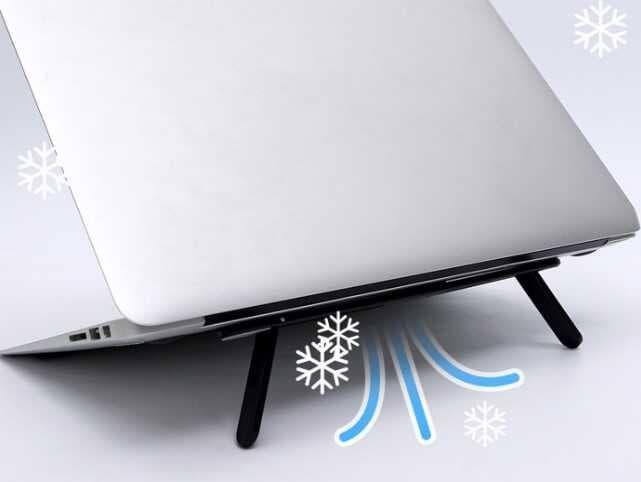 2 Kademeli Katlanabilir ve Yapışkanlı Laptop Standı Siyah