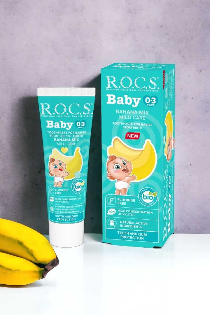 R.O.C.S. Baby 0-3 Yaş Muz Püresi Tadında Bebek Diş Macunu 45G 76533