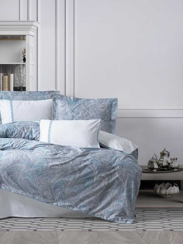 Çift Kişilik Elit Saten Nev Takımı Stilla Mavi