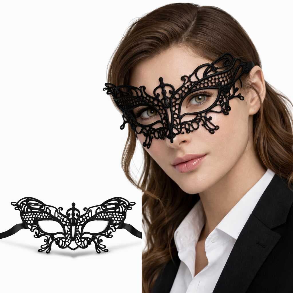 Siyah Dantel Venedik Maskesi Kadın – Parti Balo Maskesi 2 No