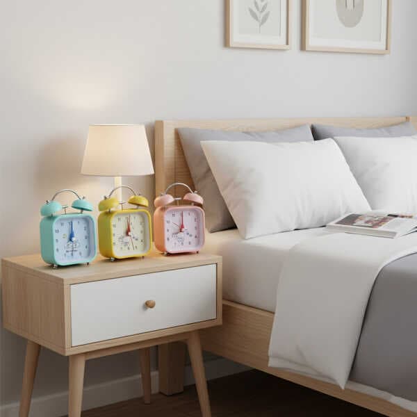 Renkli Kare Masa Çalar Saati