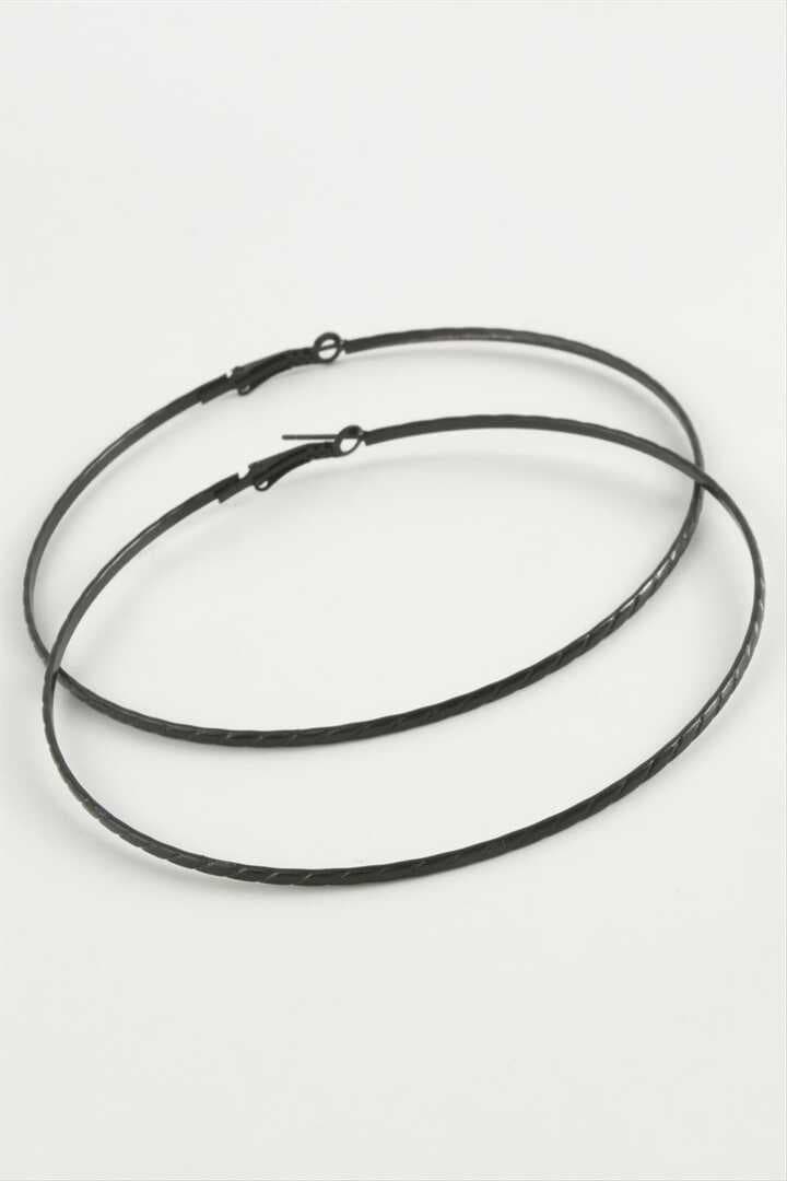 Zincir Desenli Metal Halka Küpe 8-9-10 cm