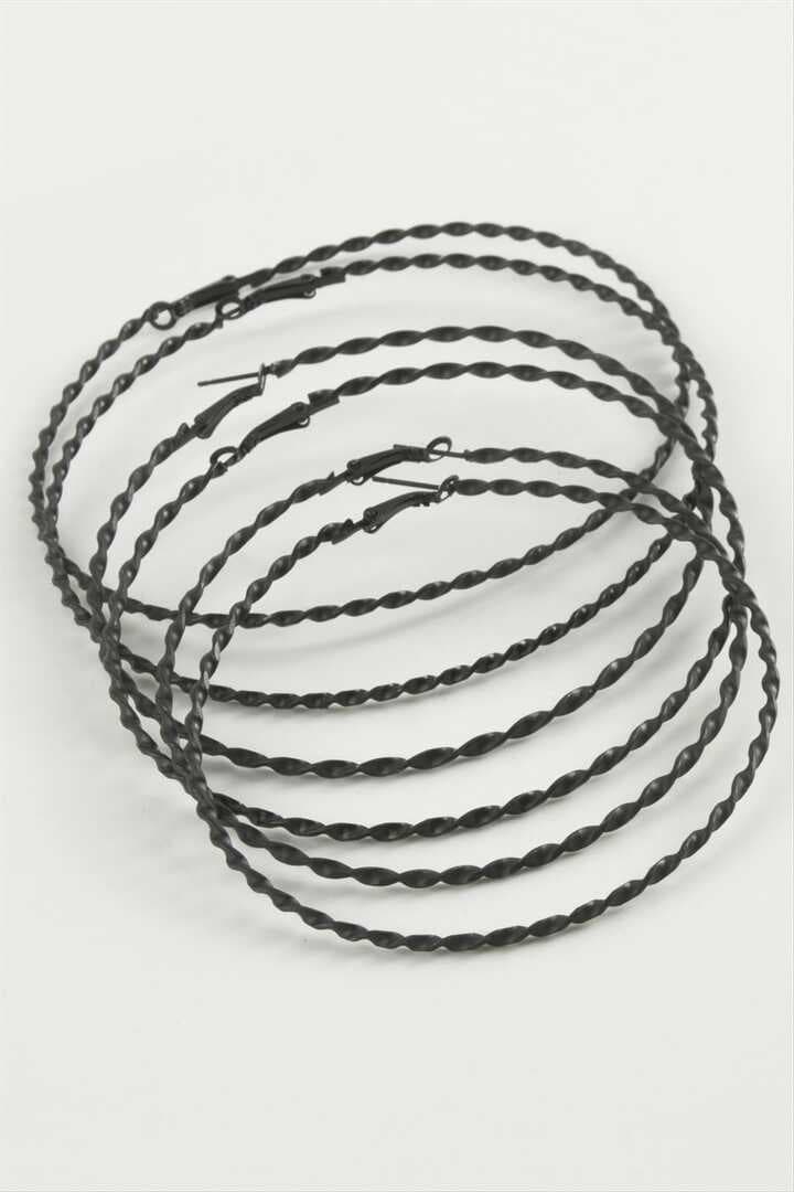 Burgulu Metal Halka Küpe 6 Adet