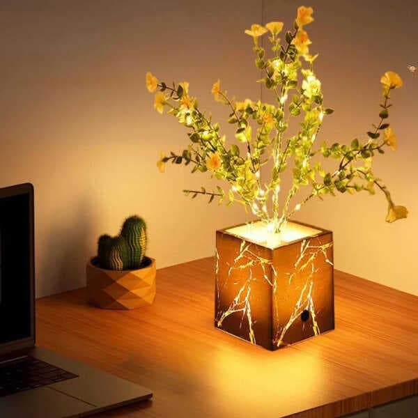 Siyah Saksılı LED Yapay Çiçek