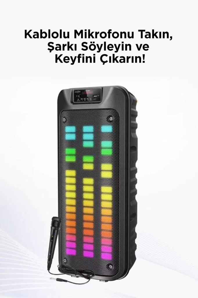 Gts-1852 Taşınabilir Rgb Ledli Bluetooth Hoparlör Usb-tf Siyah