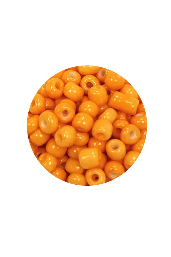 Dökme Cam Kum Boncuk Büyük Boy (6/0) 4 mm - 20 Gram - Açık Turuncu - BNC095