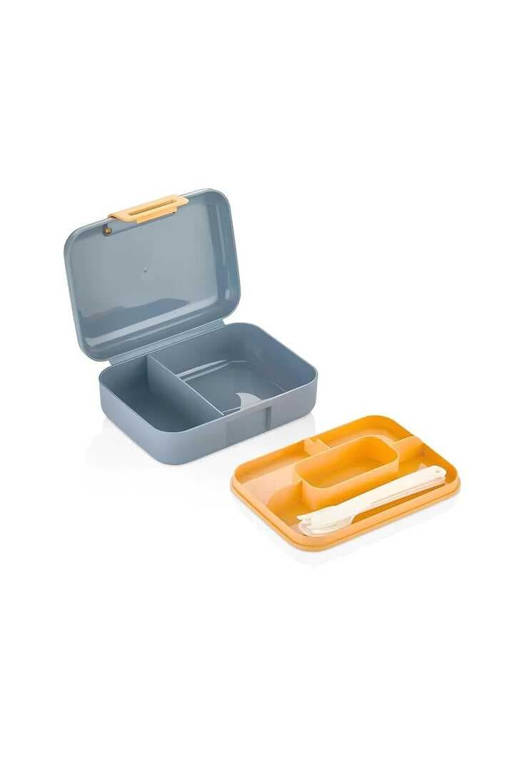 Meyve Suyu Bölmeli - Tabaklı Beslenme Kabı  Diyet Kabı -Çatal Bıçak Kaşık Dahildir (477477)