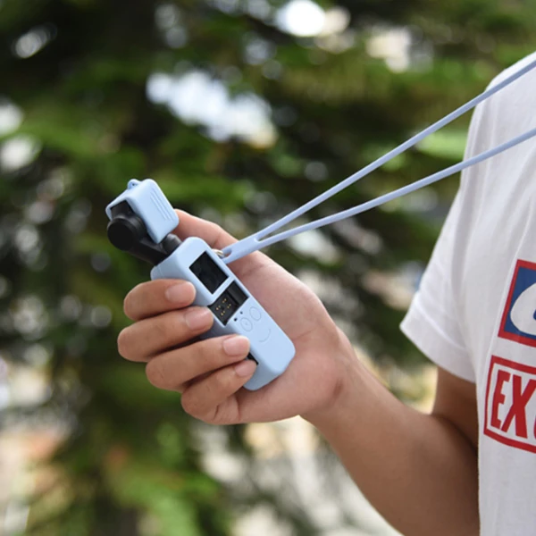 Ally Dji Osmo Pocket Koruyucu Silikon Kılıf+El Ve Boyun Strap Askısı-(5775)