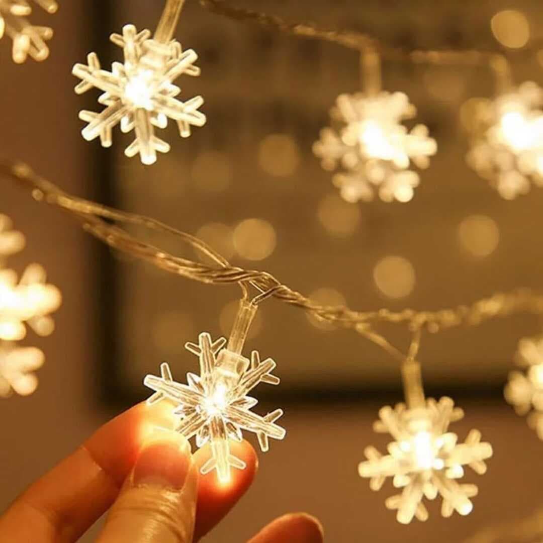 Kar Tanesi Şekilli 3.5 Metre USB LED Işık – 20 LED’li Dekoratif Kış ve Yılbaşı Aydınlatması (5430)