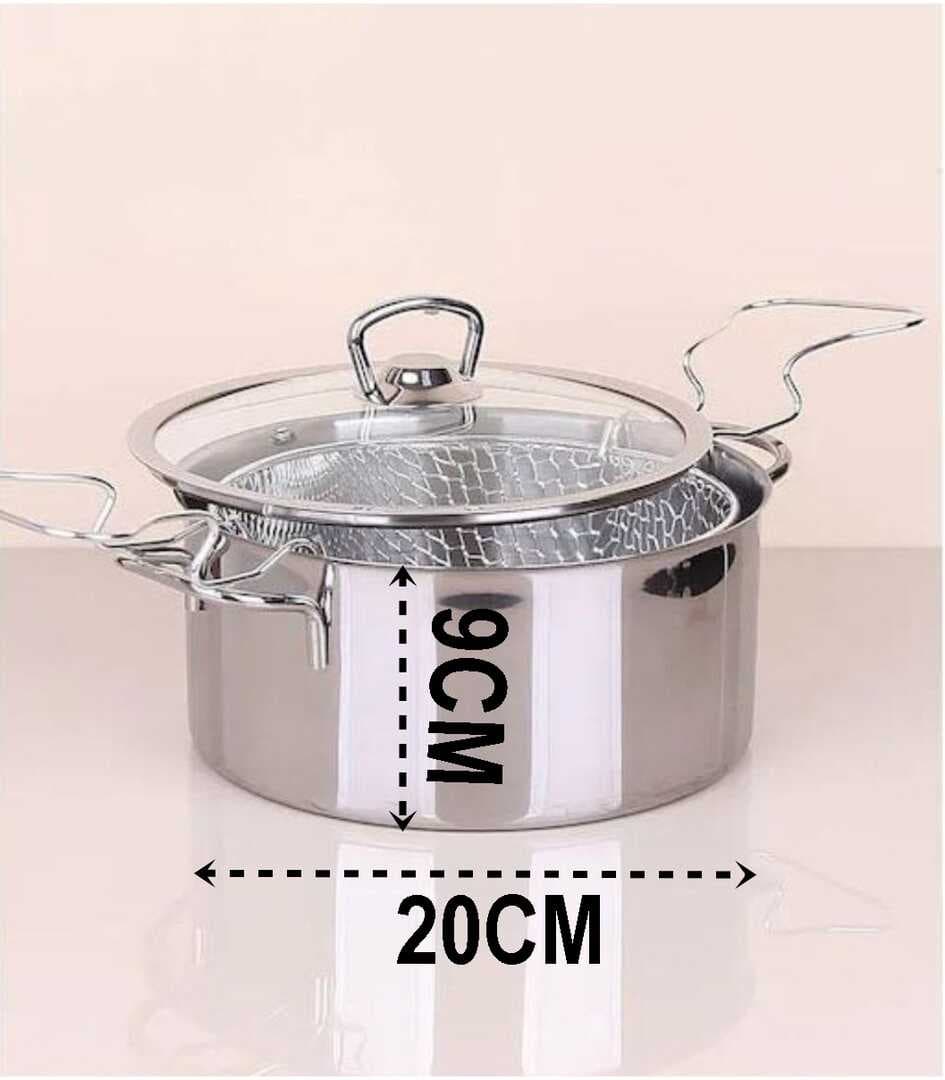 Turk  Fritözlü Tencere Multi Kullanım Çelik 20 CM Patates Kızartma Tenceresi