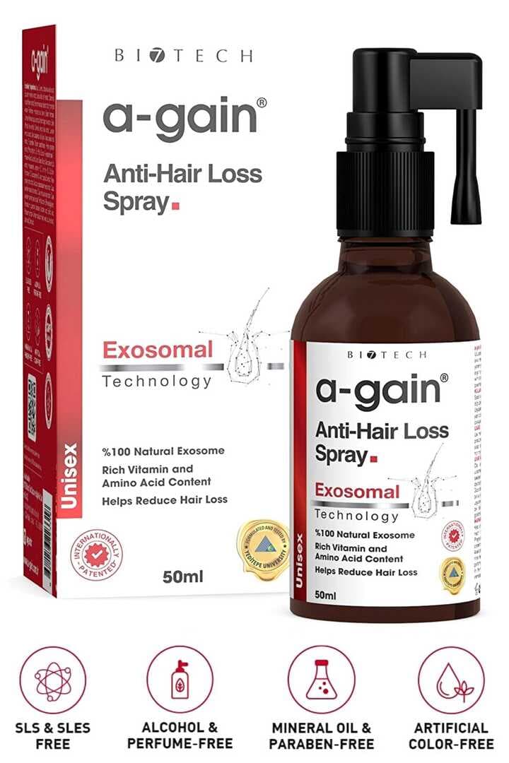 A-gain Saç Dökülmesi Karşıtı Hızlı Ve Güçlü Uzama Besleyici Unisex Sprey 50 ml