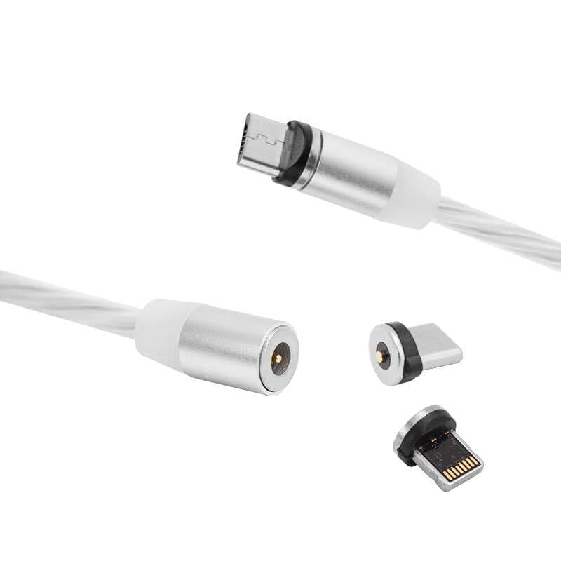 IŞIKLI TELEFON ŞARJ KABLOSU ÜÇ UÇLU MANYETİK (4767)