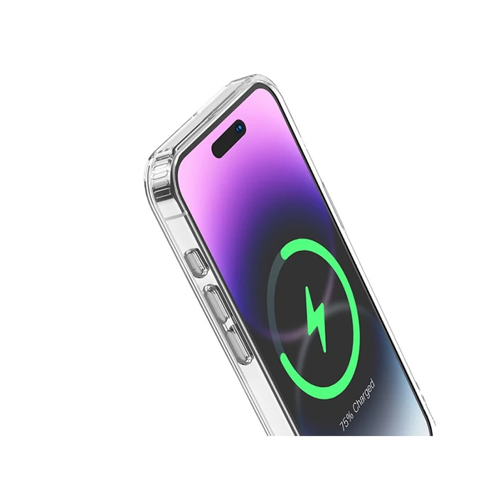 Hoco iPhone 15 Pro Max Anti-Fall Darbe Önleyici Airbag Manyetik Magsafe Silikon Kılıf-(5775)