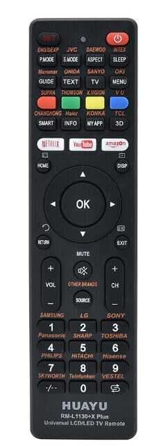 HUAYU KL RM-L1130+X PLUS SİYAH UNIVERSAL LCD LED TV KUMANDA (4767)