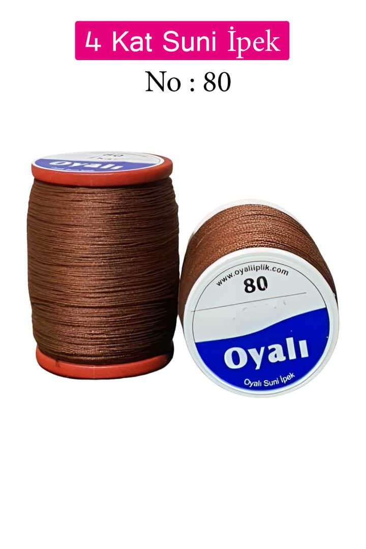 Oyalı 4 Kat Suni İpek İplik İğne Oyası Boncuk İpi Tığ Oyası No:80