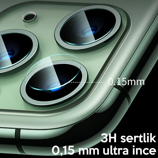 Baseus iPhone 11 Pro 11 Pro Max Tempered Kamera Lens Koruma Camı 2Set-(5775)