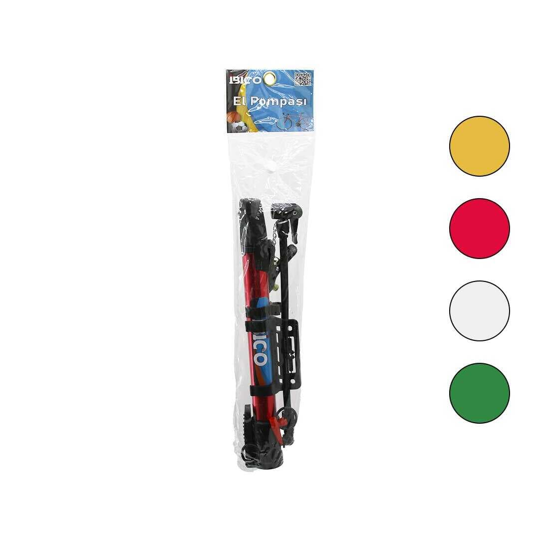 MANDALLI UÇ MİNİ EL POMPASI BİSİKLET- TOP BİSİKLET MONTAJ APARATLI 30CM HORTUM - TOP İĞNE - UÇ (5430)